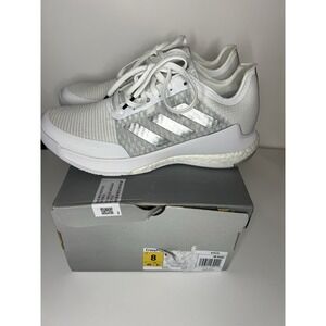 Adidas Crazyflight Low Volleyball Shoes Women's 8 White Silver Boost
